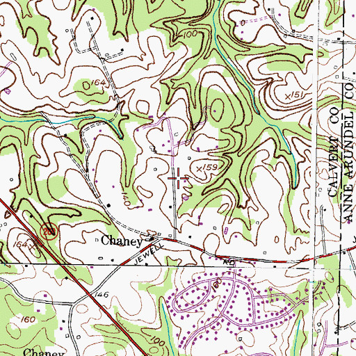 Topographic Map of Century Manor, MD