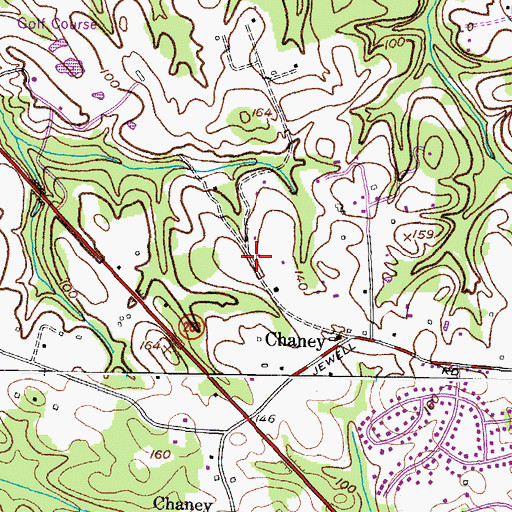 Topographic Map of Chaney Station, MD