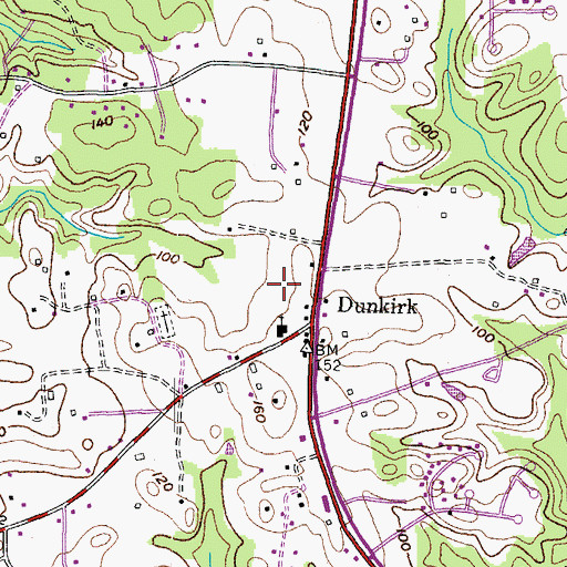 Topographic Map of Dunkirk District Park, MD