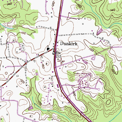 Topographic Map of Dunkirk Market Place Shopping Center, MD