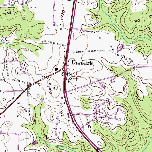 Topographic Map of Dunkirk Post Office, MD