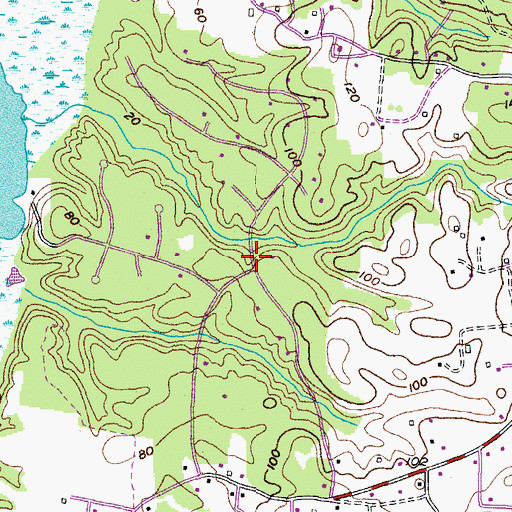 Topographic Map of Ferry Landing Woods, MD