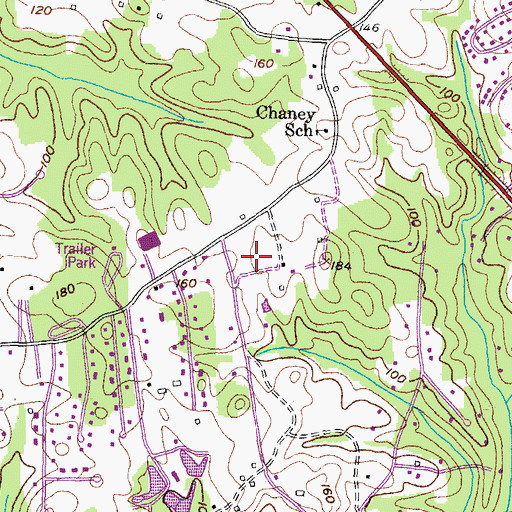 Topographic Map of Fox Hunt Estates, MD