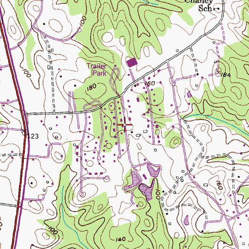 Topographic Map of Lakewood Estates, MD