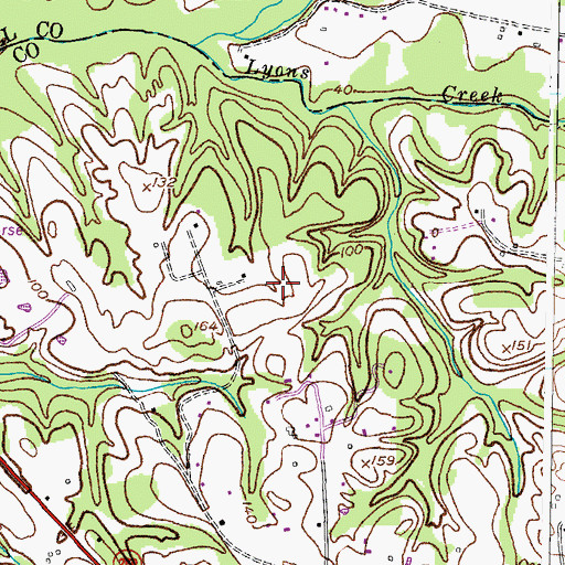 Topographic Map of Lyons Creek Hundred, MD