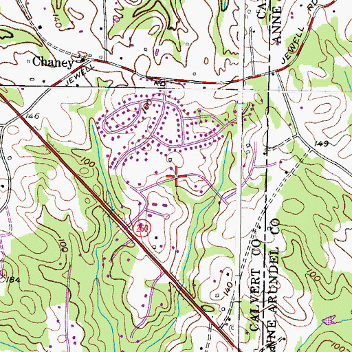 Topographic Map of Odyssey, MD