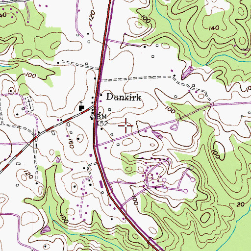 Topographic Map of Penwick Village, MD