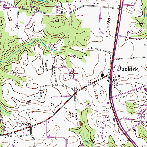 Topographic Map of Smiths Purchase Cemetery, MD