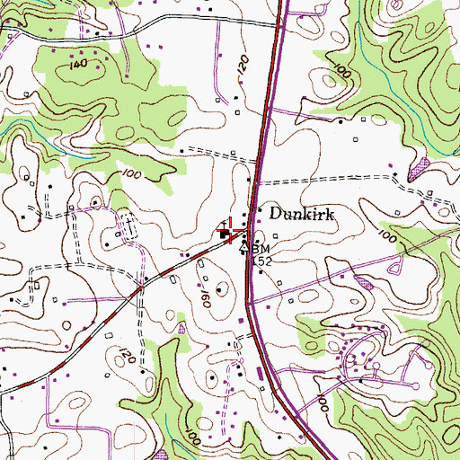 Topographic Map of Smithville United Methodist Church, MD