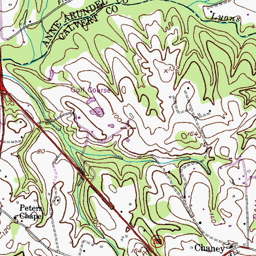 Topographic Map of Twin Shields Estates, MD