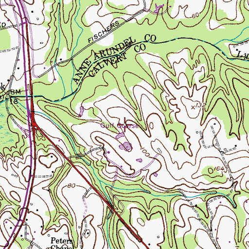 Topographic Map of Twin Shields Golf Course, MD