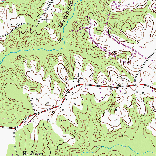 Topographic Map of Academy Hill, MD