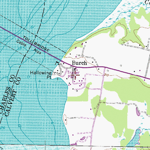 Topographic Map of Anchorage Park Mobile Home Park, MD
