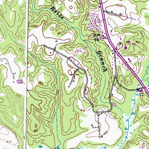 Topographic Map of Bowen Country, MD