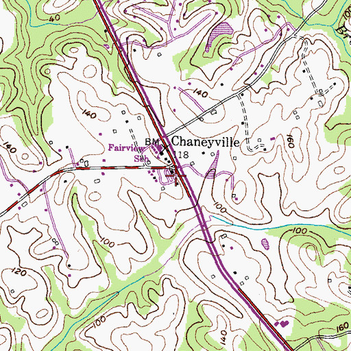 Topographic Map of Bright Acres Mobile Home Park, MD