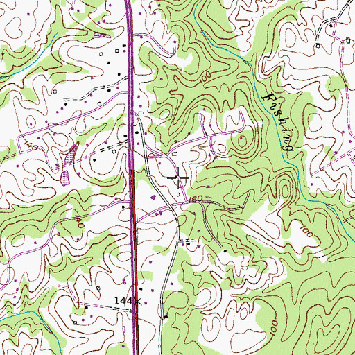 Topographic Map of Brighton Woods, MD