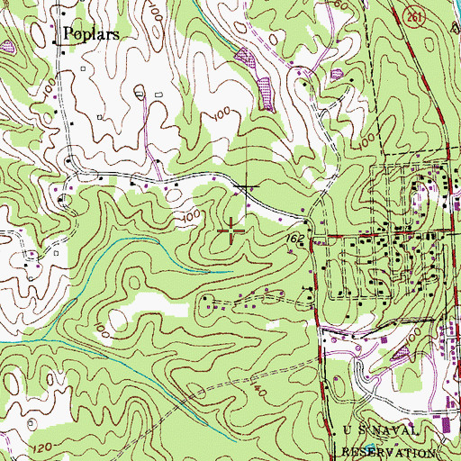 Topographic Map of Brookside, MD