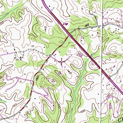 Topographic Map of Calvert Manor, MD