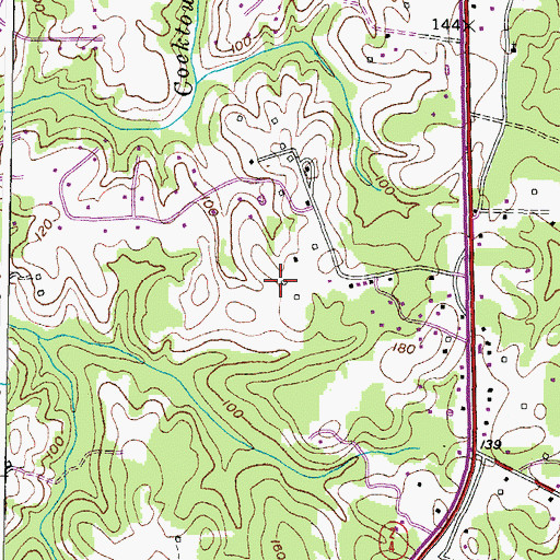 Topographic Map of Carriage Hills, MD