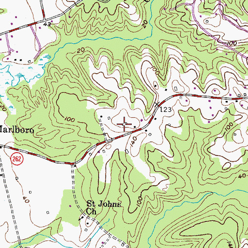 Topographic Map of Castlemore, MD