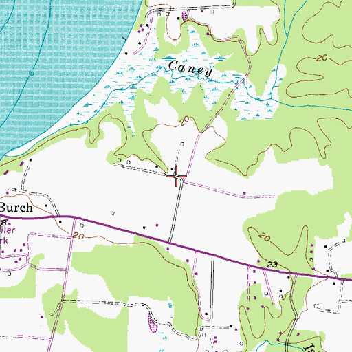 Topographic Map of Cedar Beach, MD