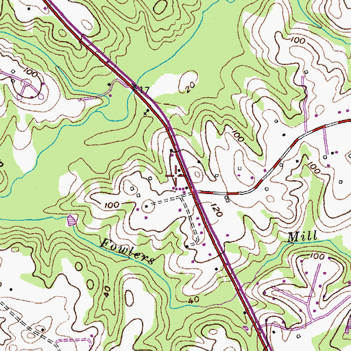 Topographic Map of Century Estates, MD