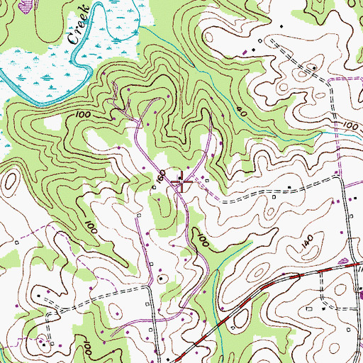 Topographic Map of Chaneyville Farm Estates, MD