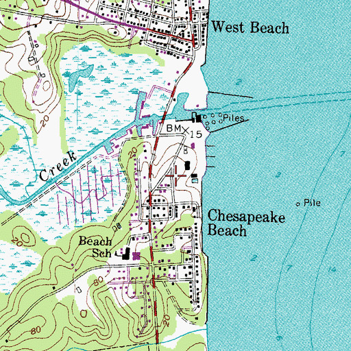 Topographic Map of Chesapeake Station, MD
