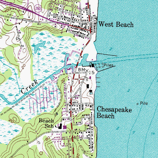 Topographic Map of Chesapeake Station Shopping Center, MD