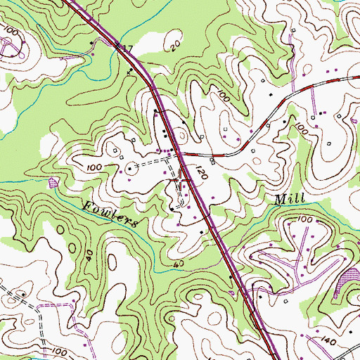 Topographic Map of Circles Trailer Park, MD