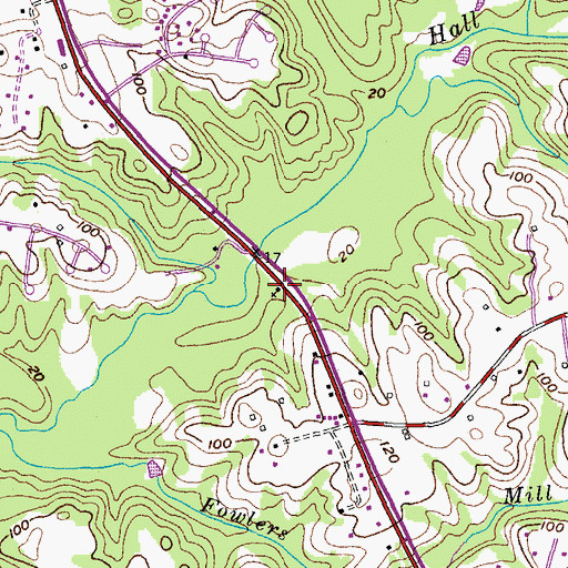 Topographic Map of Coopers United Methodist Church, MD