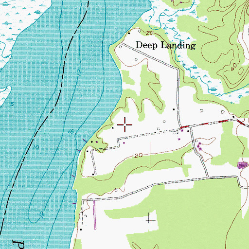 Topographic Map of Deep Landing Estates, MD
