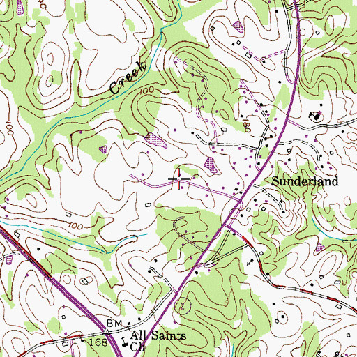 Topographic Map of Den Mar, MD