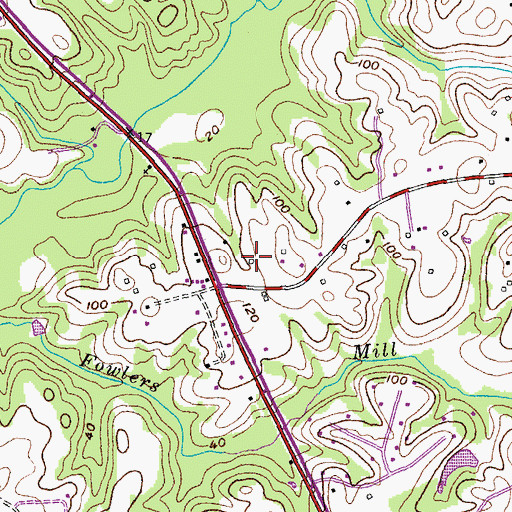 Topographic Map of Dunkirk Hall, MD