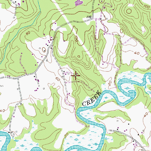 Topographic Map of Fiddlers Point, MD