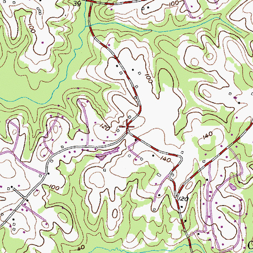 Topographic Map of Field Acres, MD