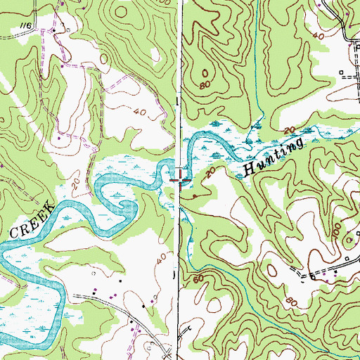 Topographic Map of Fox Point, MD