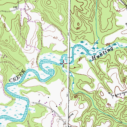 Topographic Map of Fox Point Creek, MD