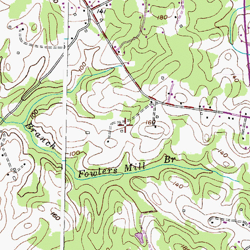 Topographic Map of Grantham Hall, MD