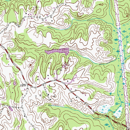 Topographic Map of Hickory Hills, MD