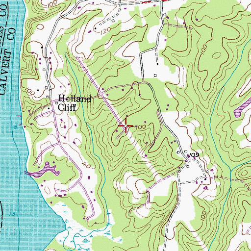 Topographic Map of Holland Cliff Shores, MD