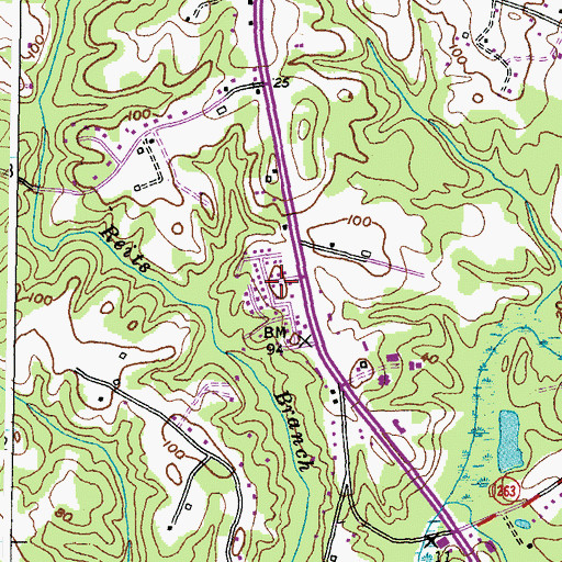 Topographic Map of Hunting Hills, MD