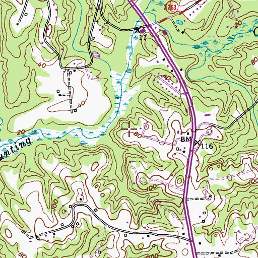 Topographic Map of Huntington (historical), MD