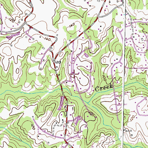 Topographic Map of Huntingtown Farms, MD
