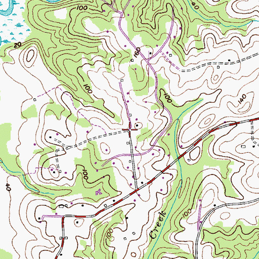 Topographic Map of Lord Calvert Estates, MD
