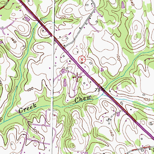 Topographic Map of Lord Calvert Hills, MD