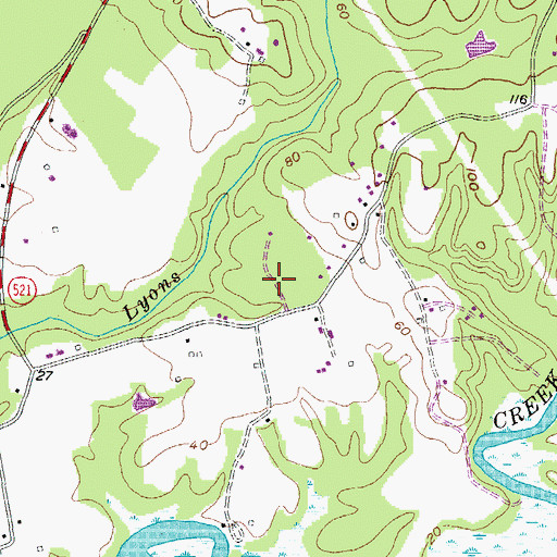 Topographic Map of Lowery Oaks, MD