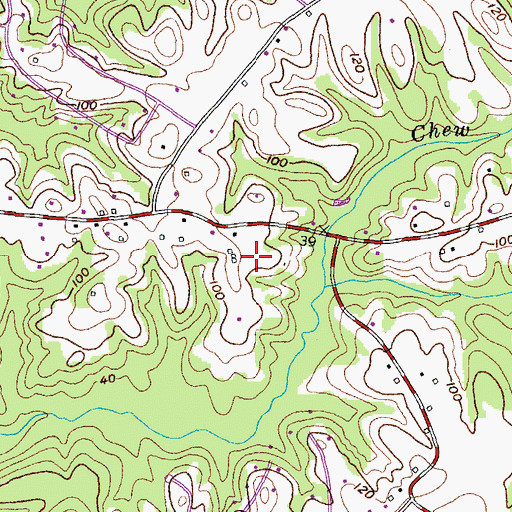 Topographic Map of Mill Seat, MD