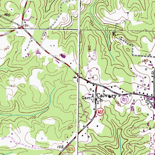 Topographic Map of Miranda Cemetery, MD