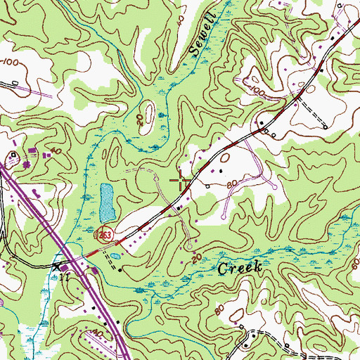 Topographic Map of Mount Olive United Methodist Church, MD